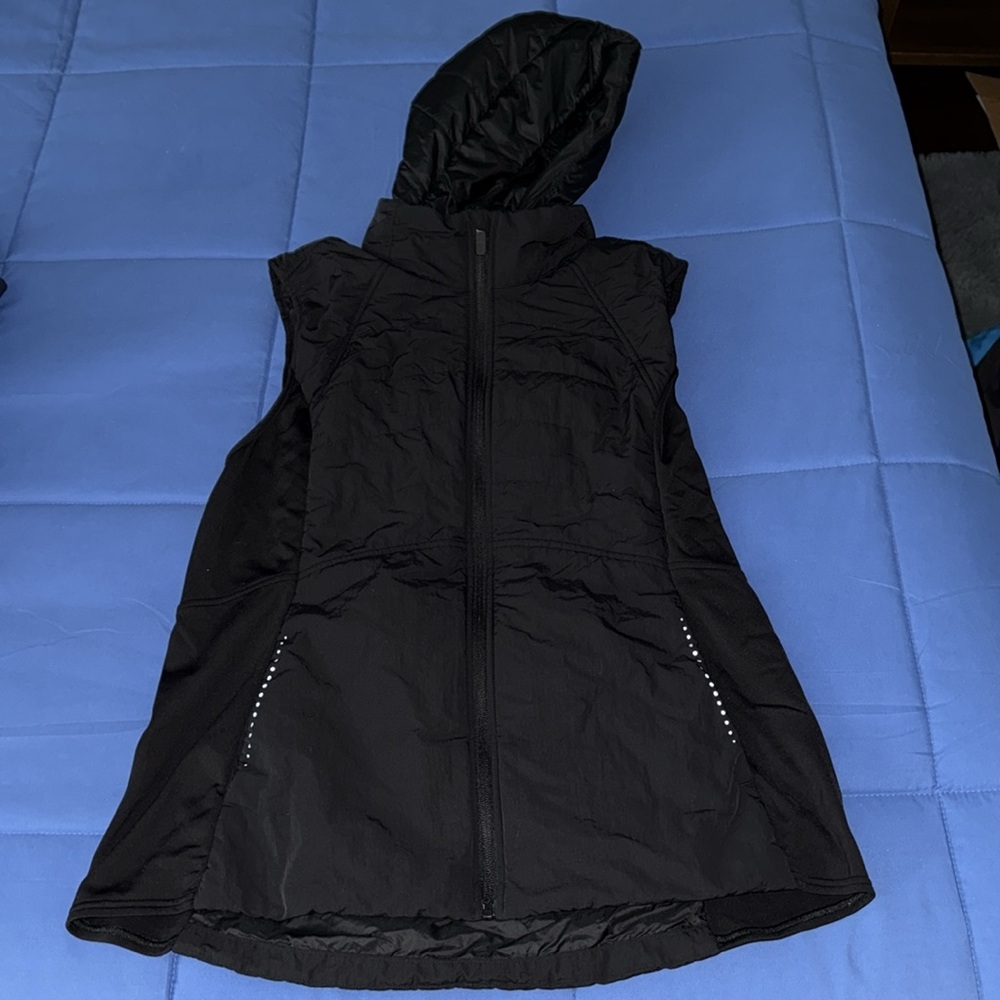 Lululemon Another Mile Hooded Full Zip Vest Sz 14 in Black! - Picture 5 of 12
